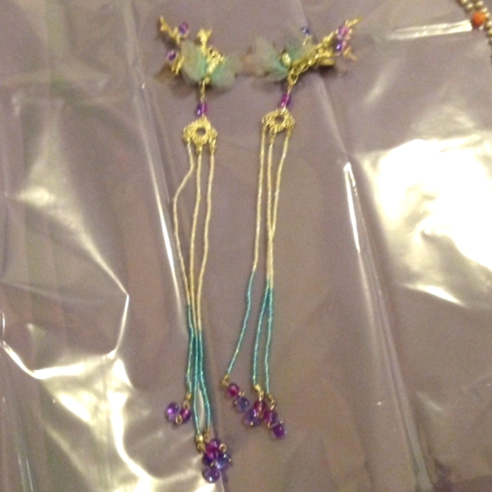 HAIR PINS CHINESE BUTTERFLY BLUE set